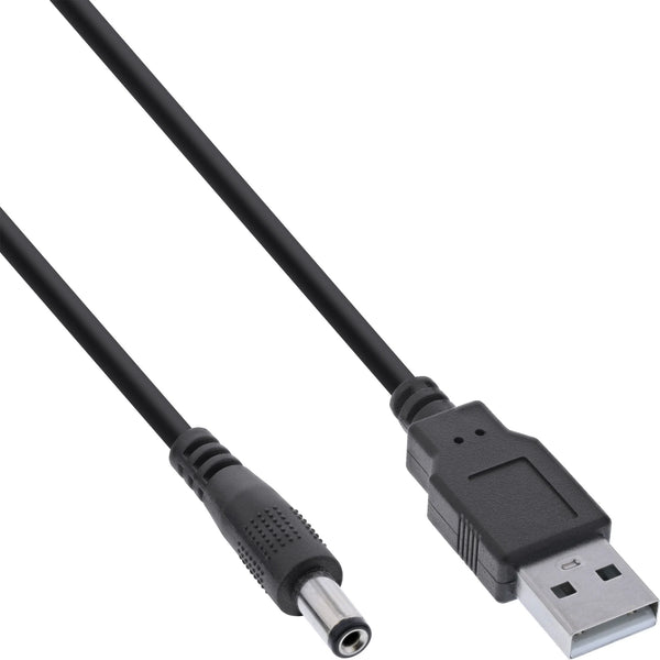 USB-A - DC plug kabel | 5,5 x 2,1mm | max. 5V/1,5A (7,5W) | 1 meter - Copy